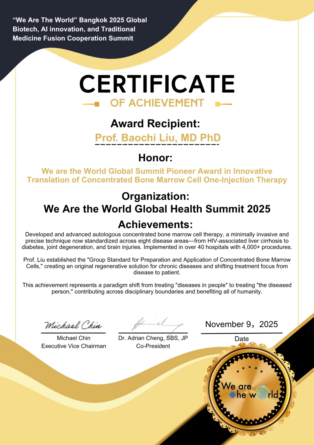 Baochi Liu Certificate