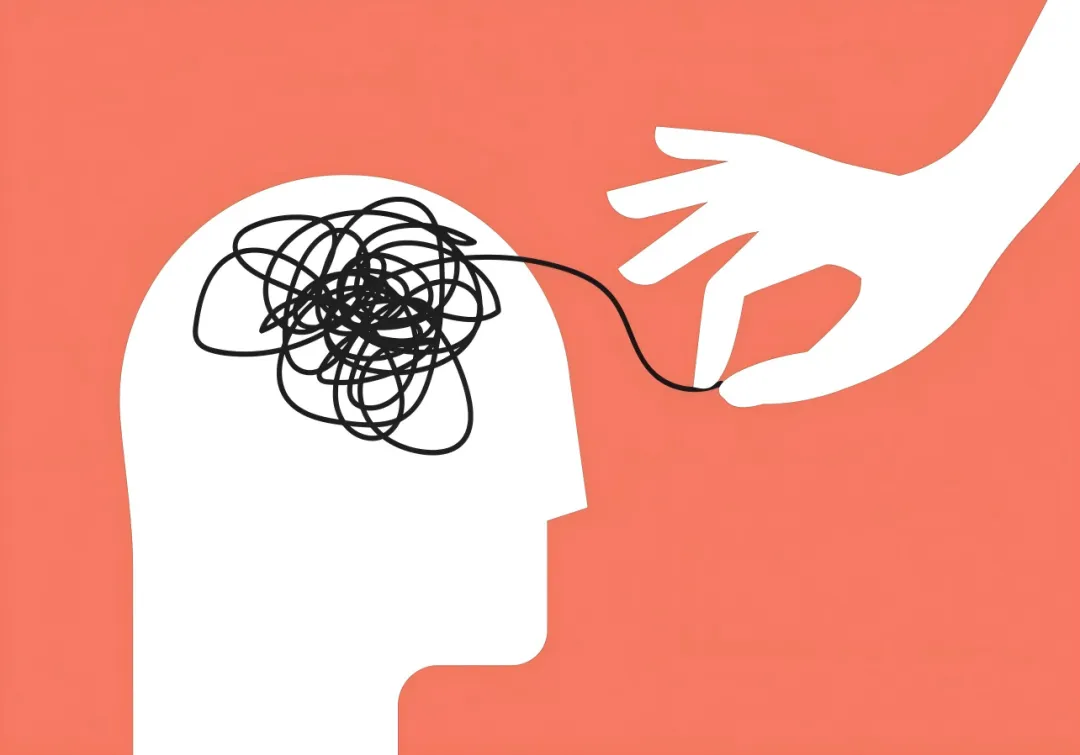 Untangling Mental Stress Knot Illustration